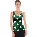Polka Dots - White on Forest Green Tank Top
