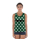 Polka Dots - White on Forest Green Women s Sport Tank Top