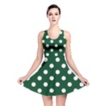Polka Dots - White on Forest Green Reversible Skater Dress