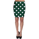 Polka Dots - White on Forest Green Bodycon Skirt