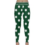 Polka Dots - White on Forest Green Yoga Leggings