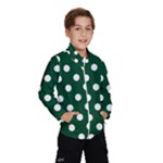 Polka Dots - White on Forest Green Wind Breaker (Kids)