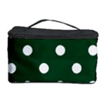 Polka Dots - White on Forest Green Cosmetic Storage Case