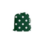 Polka Dots - White on Forest Green Drawstring Pouch (XS)