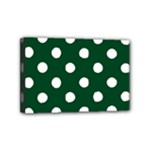 Polka Dots - White on Forest Green Mini Canvas 6  x 4  (Stretched)