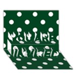 Polka Dots - White on Forest Green YOU ARE INVITED 3D Greeting Card (7x5)