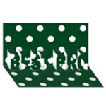 Polka Dots - White on Forest Green BEST BRO 3D Greeting Card (8x4)