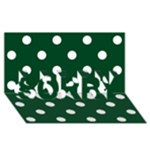 Polka Dots - White on Forest Green SORRY 3D Greeting Card (8x4)