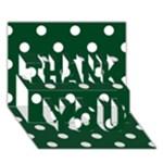 Polka Dots - White on Forest Green THANK YOU 3D Greeting Card (7x5)