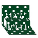 Polka Dots - White on Forest Green Get Well 3D Greeting Card (7x5)