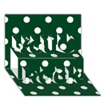 Polka Dots - White on Forest Green You Rock 3D Greeting Card (7x5)