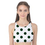 Polka Dots - Forest Green on White Tank Bikini Top