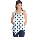 Polka Dots - Forest Green on White Sleeveless Tunic