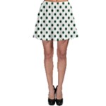 Polka Dots - Forest Green on White Skater Skirt