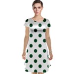 Polka Dots - Forest Green on White Cap Sleeve Nightdress