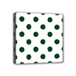 Polka Dots - Forest Green on White Mini Canvas 4  x 4  (Stretched)