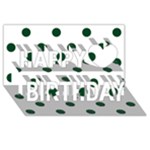Polka Dots - Forest Green on White Happy Birthday 3D Greeting Card (8x4)