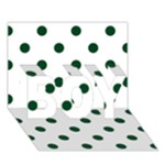 Polka Dots - Forest Green on White BOY 3D Greeting Card (7x5)