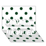 Polka Dots - Forest Green on White YOU ARE INVITED 3D Greeting Card (7x5)