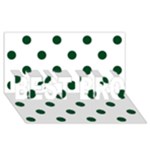 Polka Dots - Forest Green on White BEST BRO 3D Greeting Card (8x4)