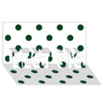 Polka Dots - Forest Green on White BEST SIS 3D Greeting Card (8x4)