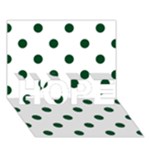 Polka Dots - Forest Green on White HOPE 3D Greeting Card (7x5)