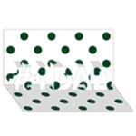 Polka Dots - Forest Green on White #1 DAD 3D Greeting Card (8x4)