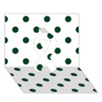 Polka Dots - Forest Green on White Ribbon 3D Greeting Card (7x5)