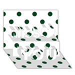 Polka Dots - Forest Green on White Miss You 3D Greeting Card (7x5)
