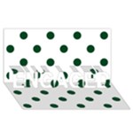 Polka Dots - Forest Green on White ENGAGED 3D Greeting Card (8x4)