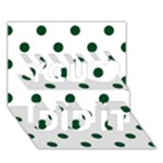 Polka Dots - Forest Green on White You Did It 3D Greeting Card (7x5)