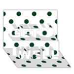 Polka Dots - Forest Green on White Get Well 3D Greeting Card (7x5)