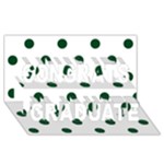 Polka Dots - Forest Green on White Congrats Graduate 3D Greeting Card (8x4)