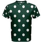 Polka Dots - White on Deep Green Men s Cotton Tee