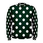 Polka Dots - White on Deep Green Men s Sweatshirt
