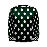 Polka Dots - White on Deep Green Women s Sweatshirt