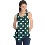 Polka Dots - White on Deep Green Sleeveless Tunic