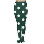 Polka Dots - White on Deep Green Women s Tights