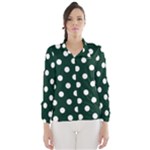 Polka Dots - White on Deep Green Wind Breaker (Women)