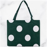 Polka Dots - White on Deep Green Mini Tote Bag