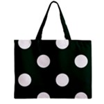 Polka Dots - White on Deep Green Zipper Mini Tote Bag