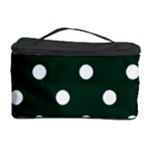 Polka Dots - White on Deep Green Cosmetic Storage Case