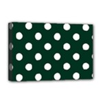 Polka Dots - White on Deep Green Deluxe Canvas 18  x 12  (Stretched)