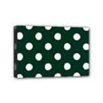 Polka Dots - White on Deep Green Mini Canvas 6  x 4  (Stretched)