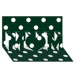 Polka Dots - White on Deep Green MOM 3D Greeting Card (8x4)