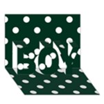 Polka Dots - White on Deep Green BOY 3D Greeting Card (7x5)