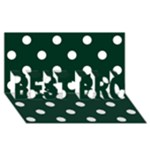 Polka Dots - White on Deep Green BEST BRO 3D Greeting Card (8x4)