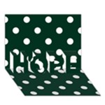 Polka Dots - White on Deep Green HOPE 3D Greeting Card (7x5)