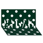 Polka Dots - White on Deep Green #1 DAD 3D Greeting Card (8x4)