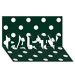 Polka Dots - White on Deep Green PARTY 3D Greeting Card (8x4)